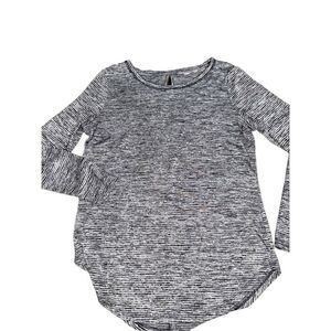 Athleta Breezy Beyond Soft Open Back Long Sleeve Top Navy Stripe Women S Scoop